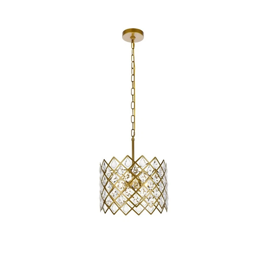 Elegant Lighting Lyla 3 Light 13" Pendant Brass - 1111D13BR