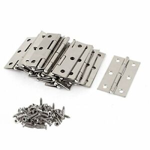 20 PCS Folding Butt Hinges Silver Tone Home Furniture Hardware Door With 120