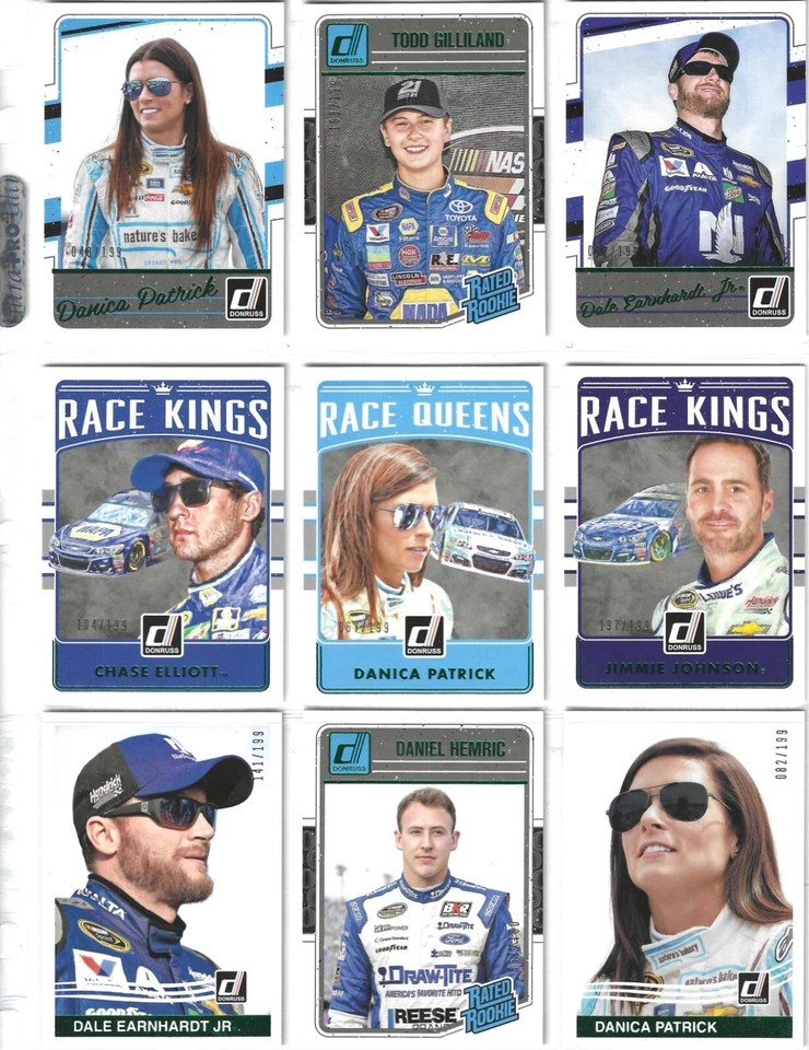 2017 Donruss NUMBERED GREEN FOIL #152 Danica Patrick #082/199!-ONE CARD ONLY! - Image 1 of 4