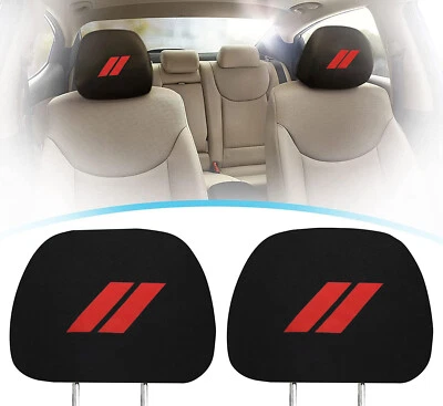 2pcs For Dodge Avenger Accessory Red Car Headrest Cover Soft Fabric Pillow Cases - Image 1 of 4