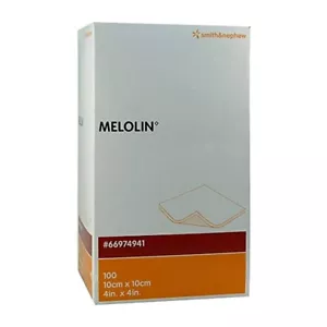 100 x SMITH & NEPHEW Melolin Sterile Low-Adherent Absorbent Dressing 10cm x 10cm - Picture 1 of 3