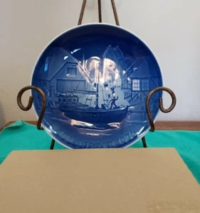Vintage 1976 B&G Denmark Annual Christmas Plate Bing & Grondahl Welcome Boat - Bild 1 von 2