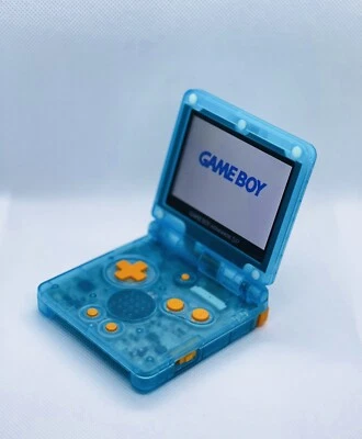Gameboy Advance SP Clear Blue Handheld Console IPS & USB C Mod.Premium Build! - Image 1 of 4