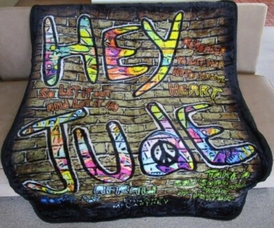 New Hey Jude Wall Art Lennon & McCartney Plush Throw Gift Blanket Beatles Music - Image 1 of 4