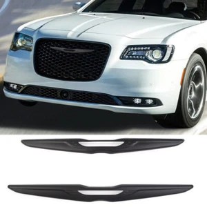 Black Front & Rear Car Logo Badge Emblem Decor Cover Trim For Chrysler 300 2015+ - Picture 1 of 8