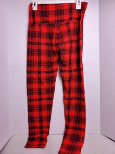 Red & Black Plaid Comfy Leggings One Size (XL,2X,3X) RUNS SMALL - Picture 1 of 6