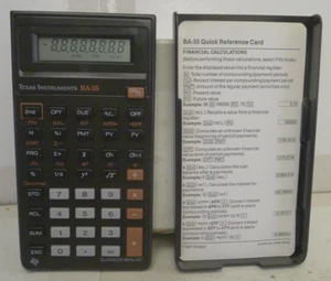Texas Instruments BA-35 Business Analyst Calculator +Cover & Ref Guide -TESTED A - Picture 1 of 10