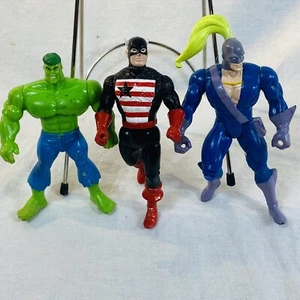 Vintage Backlash US Agent Captain America And The Hulk Figure Lot Of 3 - Picture 1 of 12
