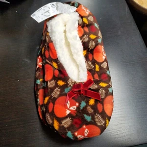 Damen Herbst Herbst Ernte WEICHE flauschige Babba ROTFUCHS-Druck Hausschuhe Größe 7-9,5 - Bild 1 von 3