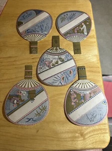 5 tarjetas comerciales de abanico troquelado (chino) en blanco. Y556 - Imagen 1 de 2