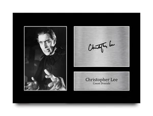 Christopher Lee Dracula Gift Idea Signed Autograph A4 Picture Print to Movie Fan - Picture 1 of 24