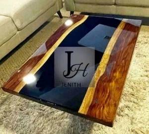 Epoxy Resin Coffee Tables | Live Edge Wood River Style Decor - Picture 1 of 1