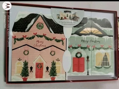 Up with Paper POP-UP CHRISTMAS HOME CHRISTMAS CARDS NEW set 12 two Designs - Image 1 of 4