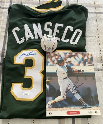 Jose Canseco Oakland Athletics Autographed Bundle Deal - Image 1 of 4
