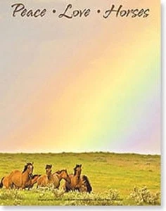 LEANIN TREE Peace-Love-Horses~Note Pad 60 sheets~#63142~Herd in a Meadow~ - Picture 1 of 2