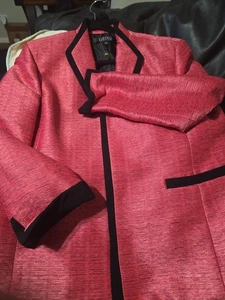 Kasper Size 18  Front Blazer Women's  Pink -Black  Stripped Workwear Church - Picture 1 of 19