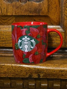 Starbucks 2020 Red Poinsettia 12 oz Coffee Mug Cup Christmas New Never Used - Picture 1 of 6
