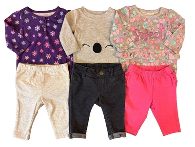 Baby Girl 0/3 Months Clothes Lot Outfits Pants Long Sleeve Shirts Bodysuits Bear - Image 1 of 4