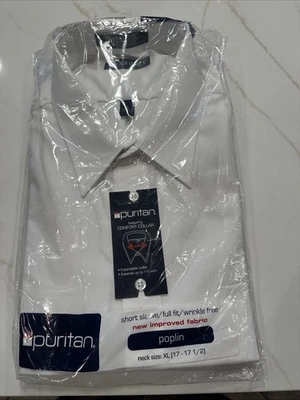 Camisa Puritan Popelina Calce Completo Sin Arrugas Cuello Cómodo Manga Corta XL Blanca Foto 1 de 4