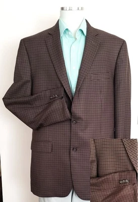 Chaqueta Blazer Abrigo Deportivo Jos A Bank Para Hombres Talla 44R Marrón Pata de Gallo Seda Lana Excl. Foto 1 de 4