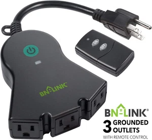 BN-LINK Outdoor Wireless Remote Control Electrical Outlet Switch 3 Side Outlets - Picture 1 of 7