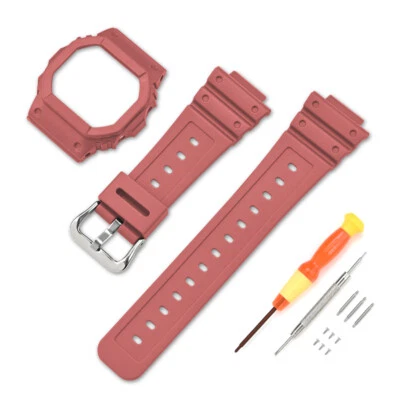 Correa deportiva de silicona correa de reloj de resina + funda para Casio DW*5610 DW-5610 Foto 1 de 4