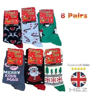 12 Pares Calcetines Navidad Novedad Damas Niño Nieve Calidad Premium - Imagen 1 de 3