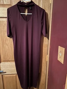 G.I.L.I. Strickkleid Ellenbogenarm Cutout Pflaume Gr. XS - Bild 1 von 2