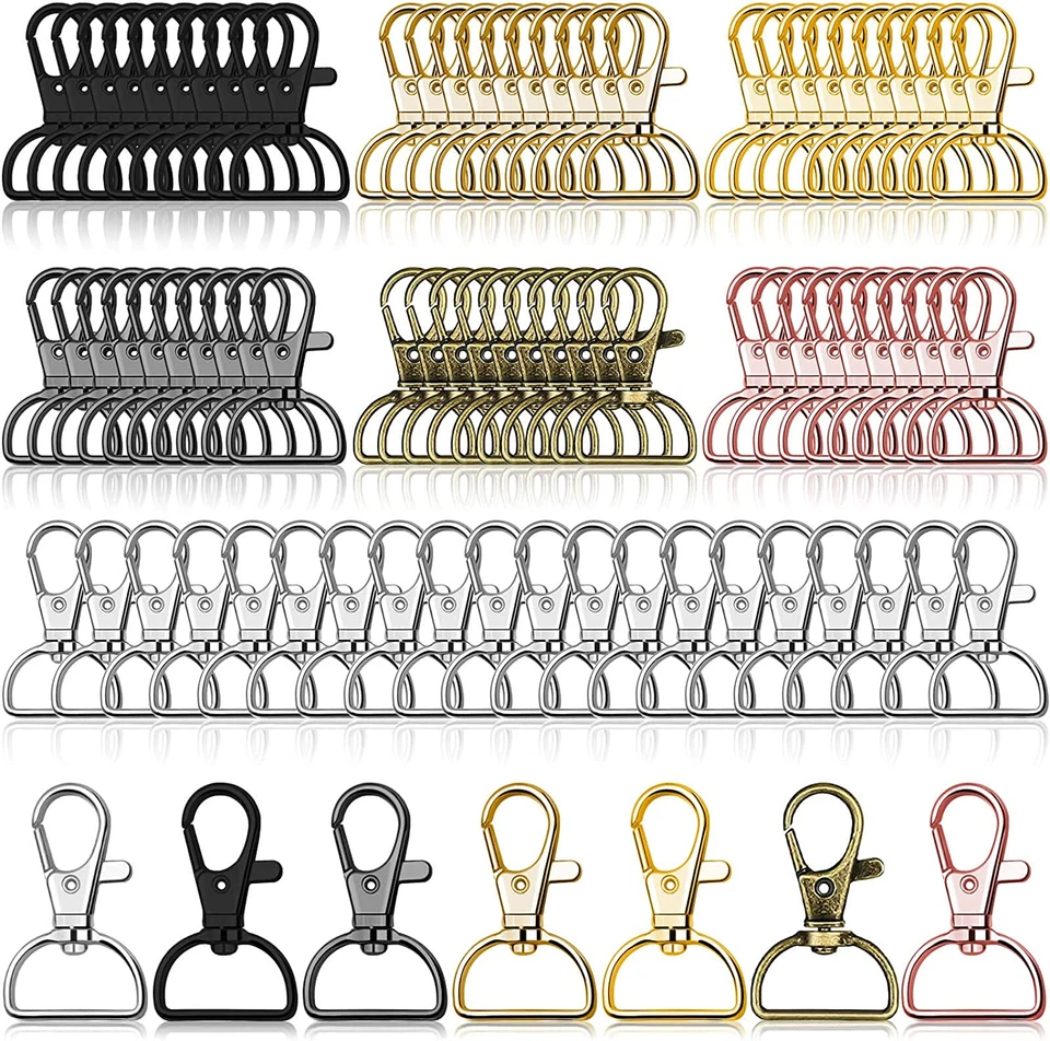 Swivel Clasp Hooks Anezus 80Pcs Key Chain Clip Hooks D Ring Clip Lanyard Hardw