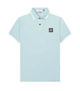 Stone Island Patch Logo Polo Shirt -Sky Blue - Picture 1 of 3