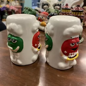 Vintage M&Ms Candy Salt & Pepper Shakers Chef Cooking Kitchenware Set RARE! - Picture 1 of 5
