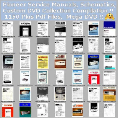 Pioneer Manuales de Servicio Esquemas, Colección Personalizada Compilación Computadora DVD! - Imagen 1 de 4
