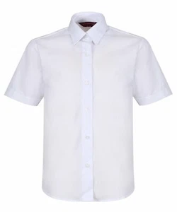 2x Girls School Uniform Shirt Blouse Top White Blue Short Sleeve 3yrs upto 48" - Picture 1 of 1