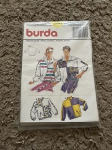 Vintage Zip Front Jackets Color Blocking Unisex Burda Sewing Pattern 4592 - Picture 1 of 3