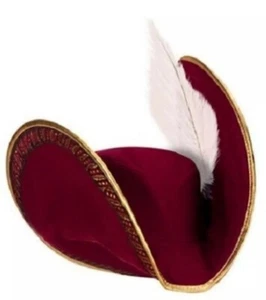 CAPTAIN HOOK Pirate Hat Feather Peter Pan Boys Children NWT Disney Store Costume - Picture 1 of 9