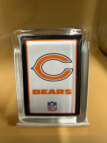 Chicago Bears Glass Ashtray Paperweight NFL Football ( Plaque 001 ) Cover