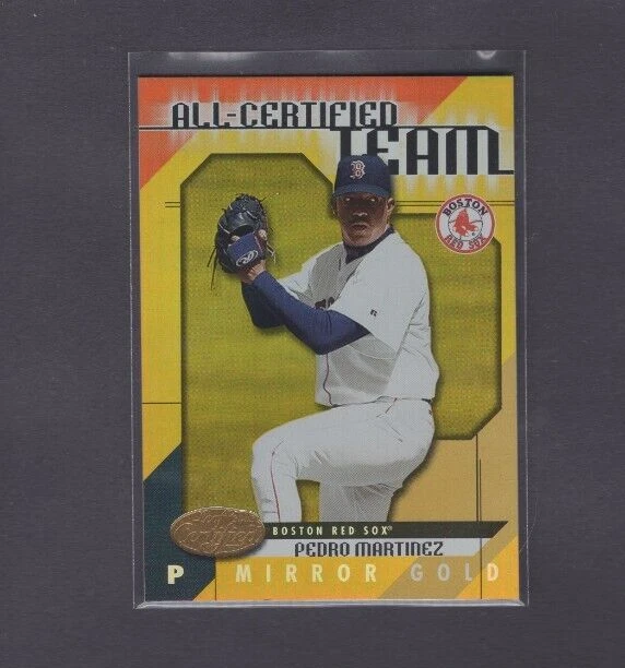 2002 LEAF ALL-CERTIFIED TEAM MIRROR GOLD PARALLEL #AC-24 PEDRO MARTINEZ SP #/25 - Image 1 of 2
