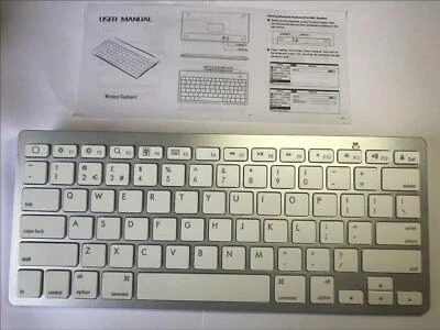 White/Silver Wireless Bluetooth Keyboard for SAMSUNG UE40D6100SK SMART TV - Image 1 of 4