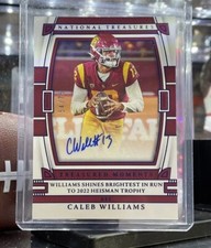2023 PANINI NATIONAL TREASURES CALEB WILLIAMS TREASURED MOMENTS AUTO BLUE /75 RC