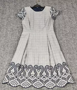 Vestido Brooks Brothers Mujer 2 Columpios Fiesta Cóctel Bordado Ojales Romántico - Imagen 1 de 22