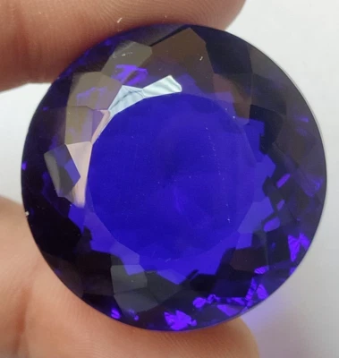 66.5 Ct. Large Blue Tanzanite Round Cut Faceted Loose Gemstone Gift for Birthday - Image 1 of 4