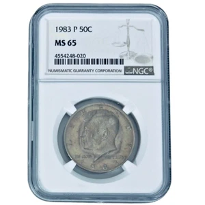 1983-P 50C Kennedy Half Dollar MS 65 NGC Gem Case coin Philadelphia - Picture 1 of 5