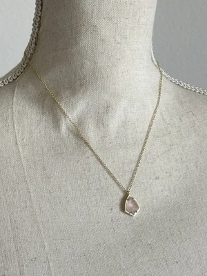 🆕 Collar Colgante Kendra Scott en Tono Oro Cuarzo Rosa, Elegante, Nuevo con Etiqueta Foto 1 de 4