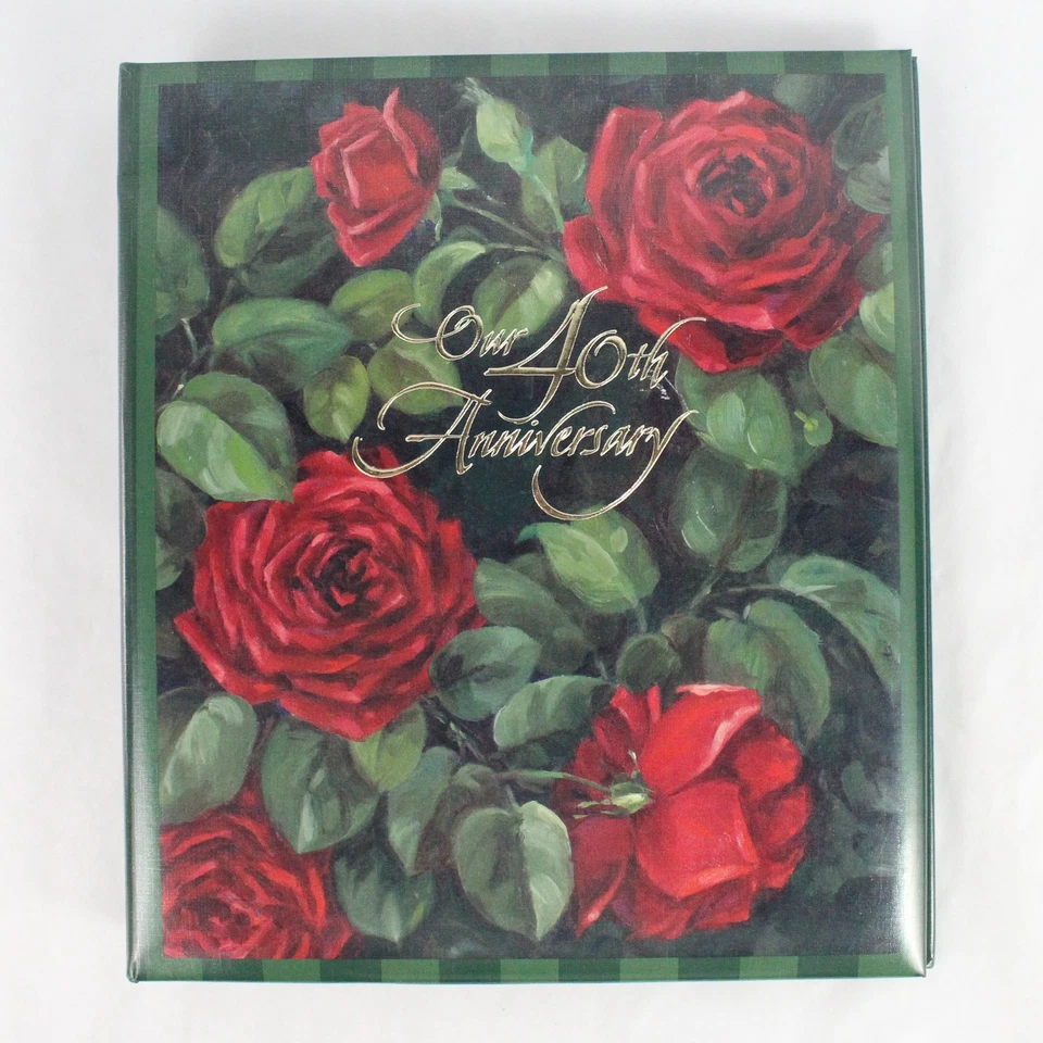 Hallmark 'Our 40th Anniversary' 1" 3 Ring Binder Rose Refillable Photo Album - Image 1 of 4