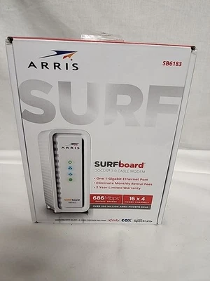 Cable Modem Surfboard ARRIS SB6183 Docsis 3.0 Cable Modem Open Box - Image 1 of 4
