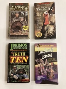 4 TURKEY HUNTING VHS Tapes LOT - Realtree All Stars, Primos, And Quaker Boy - Picture 1 of 3