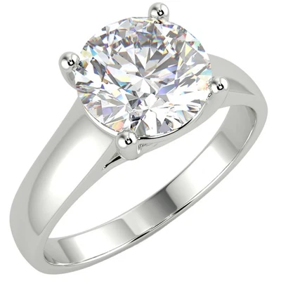 1.52 Ct Round Cut VS1/D Solitaire Diamond Engagement Ring 14K White Gold - Image 1 of 4