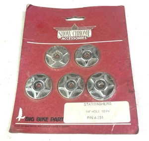 SHOW CHROME STARWASHERS 10PK 4-231 NS172 1/4” Hole - Picture 1 of 6
