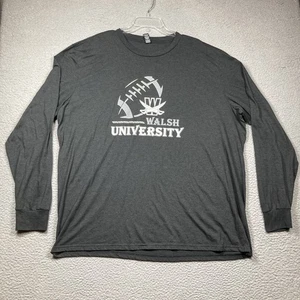 Walsh University Cavaliers T Shirt Adult 3X Dark Gray Long Sleeve Pullover - Picture 1 of 10