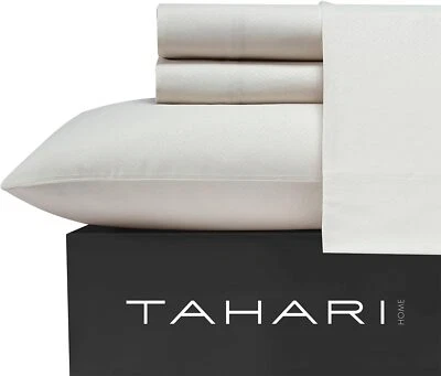 Tahari Home - Juego de sábanas, ropa de cama suave con king a juego, enredaderas beige abedul  Foto 1 de 4